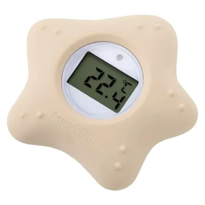 Termometru digital, FreeON, Starfish, Multifunctional, Ecran usor de citit, BPA Free, 0 luni+, Beiige BYN88551