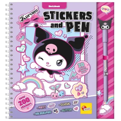Carte de activitati cu abtibilduri + pix - kuromi