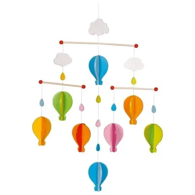 Carusel cu figurine din lemn, pentru bebelusi, baloons - okegoki52877
