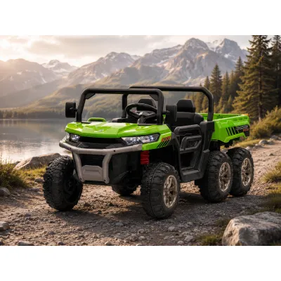 Jeep Electric Copii Transporter 24v 2x200w, 6 Roti, Bena Basculanta, Telecomanda, Bluetooth, Verde Pjbc4k623groen