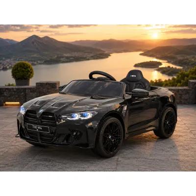 Mae Ina Electrica Bmw M4 12v Negru Metalic, Licenta Oficiala ,   Telecomanda 2.4g, Scaun Piele Pjbc4k2418zwart