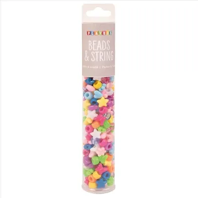 Set 200 margele creative playbox, inimioare, flori, stele si fluturi, multicolore - okepb2472441