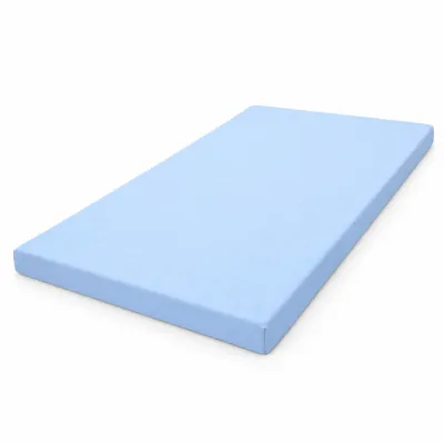 Saltea SmartNest 130x60x12 cm in 5 straturi pentru paturi copii 2-6 ani, husa bumbac ranforce bleu uni - ASC6427968022037