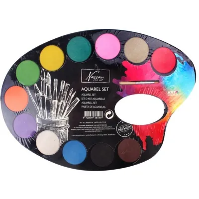 Paleta artistului -12 acuarele cu pensula