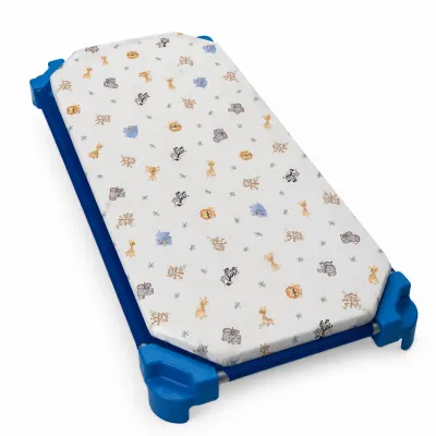 Saltea pentru pat stivuibil cu husa din bumbac imprimat 127x54x3 - ASC6427968006884