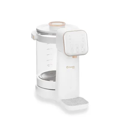 Aparat pentru incalzirea si declorizare apei, Lionelo, Babypresto 2.0, Pentru lapte parf, Lampa UV, Rezervor 3l, Lumina de noapte, Dozare 30- 300 ml, 1200 W, Afisaj digital, Alb BYNLOC-BABYPRESTO_2.0_WHITE