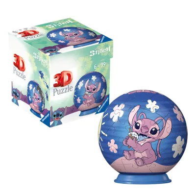 Ravensburger - Puzzle 3D bila Disney Stitch Angel 54 piese - ARTRVS3D11598