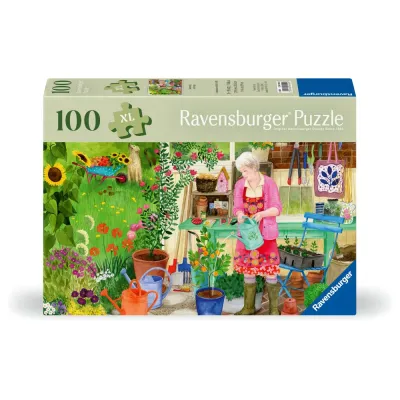 Ravensburger - Puzzle pentru varstnici gradinarit cu sablon de imagine si suport din carton 100 piese mari XL - ARTRVSPA01362