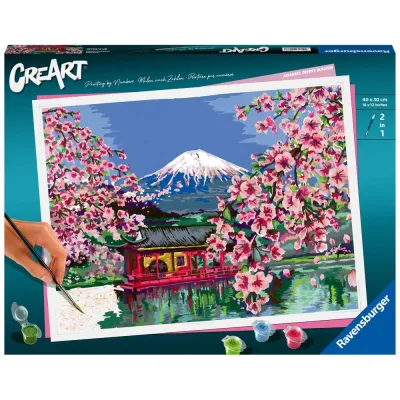 Ravensburger - CreArt pictura pe numere pentru adulti flori de cires japonez - ARTRVSPBN20177