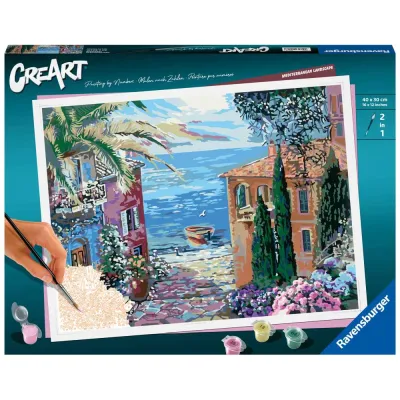 Ravensburger - CreArt pictura pe numere pentru adulti peisaj mediteranean - ARTRVSPBN20218