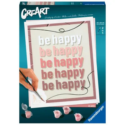 Ravensburger - CreArt pictura pe numere pentru adulti Be Happy - ARTRVSPBN23544