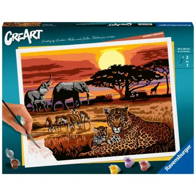 Ravensburger - CreArt pictura pe numere pentru adulti peisaj din savana - ARTRVSPBN23548