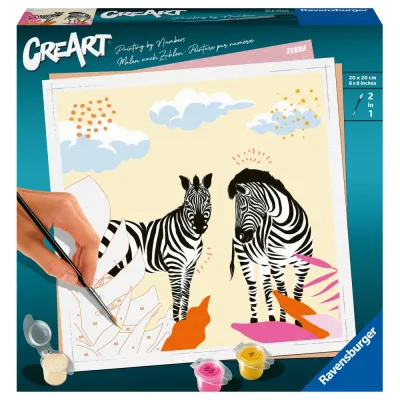 Ravensburger - CreArt pictura pe numere pentru adulti zebre - ARTRVSPBN23666