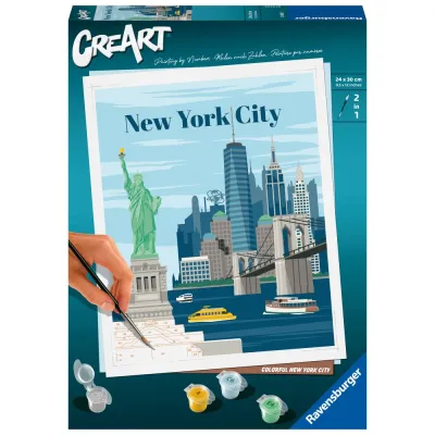 Ravensburger - CreArt pictura pe numere pentru adulti New York plin de culoare - ARTRVSPBN23686