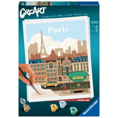 Ravensburger - CreArt pictura pe numere pentru adulti Paris plin de culoare - ARTRVSPBN23687