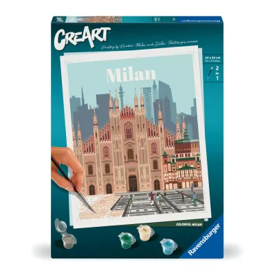 Ravensburger - CreArt pictura pe numere pentru adulti Milano plin de culoare - ARTRVSPBN23688