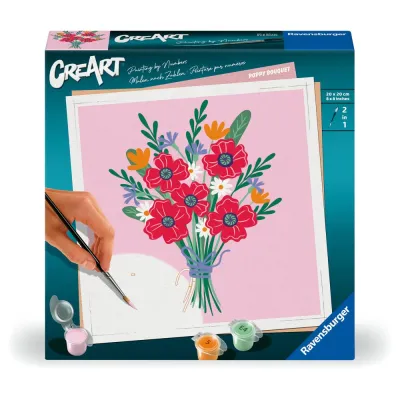 Ravensburger - CreArt pictura pe numere pentru adulti buchet de maci - ARTRVSPBN25519