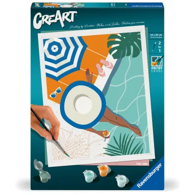 Ravensburger - CreArt pictura pe numere pentru adulti momente de relaxare la piscina - ARTRVSPBN25523