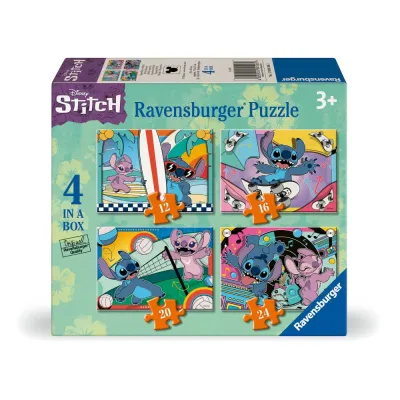 Ravensburger - Puzzle Disney Stitch 4 buc in cutie 12 16 20 24 piese - ARTRVSPC04106
