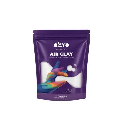 Air Clay pentru modelaj, 120 grame, Okto - Alb KRTOK25048