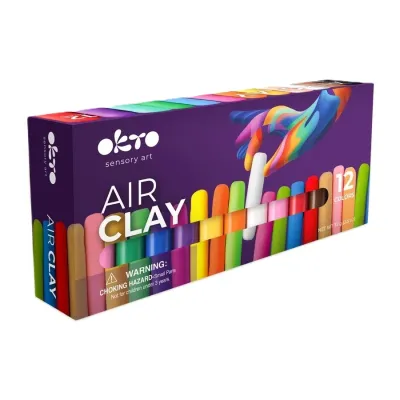 Set de modelaj OKTO Air Clay, 12 culori, 72 g, 3 ani+ KRTOK25001