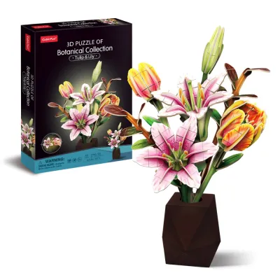 Cubic Fun - Ghiveci 3D cu crini si lalele 103 piese - ARTCUP871h