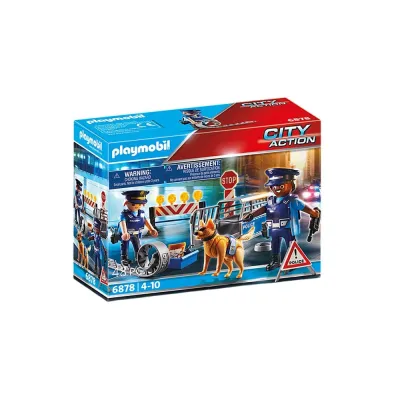 Playmobil - Jucarie de rol Blocajul rutier al politiei - ARTPM6878