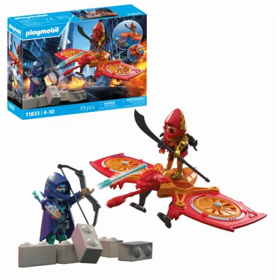 Playmobil - Jucarie de rol Lupta eroului cu drona si maleficul Ninja - ARTPM71833