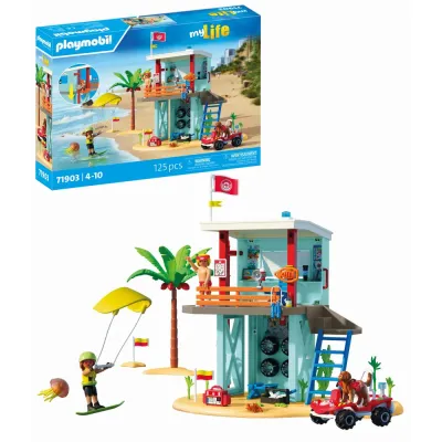 Playmobil - Jucarie de rol Turnul salvamarului si vehicul de plaja - ARTPM71903