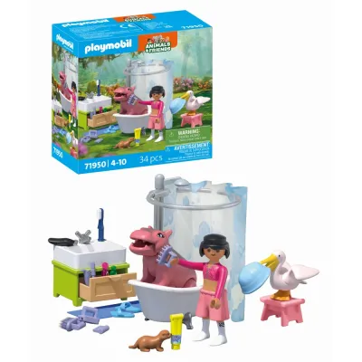 Playmobil - Jucarie de rol Distractia animalelor la baie - ARTPM71950
