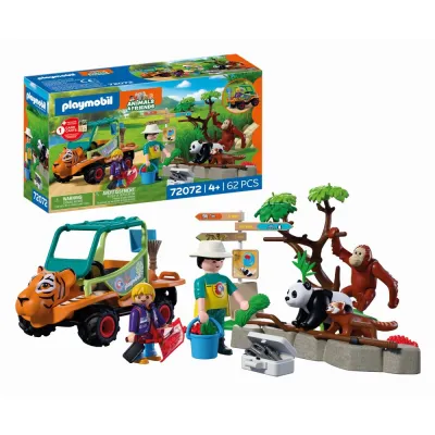 Playmobil - Jucarie de rol Ingrijitor zoo cu vehicul - ARTPM72072