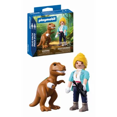 Playmobil - Set 2 figurine exploratoare si T-Rex - ARTPM72172