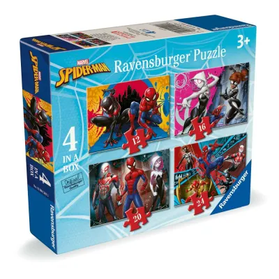 Ravensburger - Puzzle Marvel Spiderman 4 buc in cutie 12 16 20 24 piese - ARTRVSPC04201