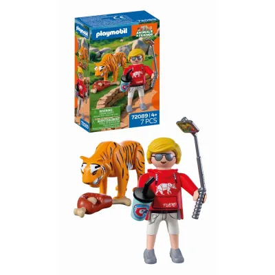 Playmobil - Jucarie de rol Vizitator zoo si tigru - ARTPM72089
