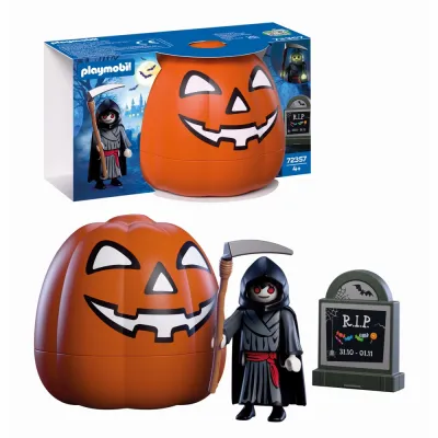 Playmobil - Dovleac de Halloween si Figurina moartea cu coasa - ARTPM72357