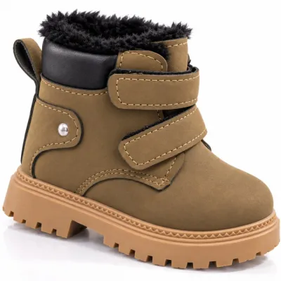 Ghete imblanite cu inchidere barete velcro, baieti, piele ecologica, model vivre