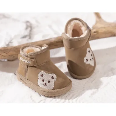 Cizme maro teddy, superbaby, piele ecologica, maro ad26