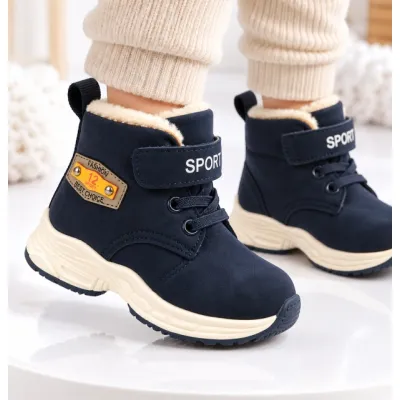 Ghete imblanite cu inchidere bareta velcro, model lucas, piele ecologica