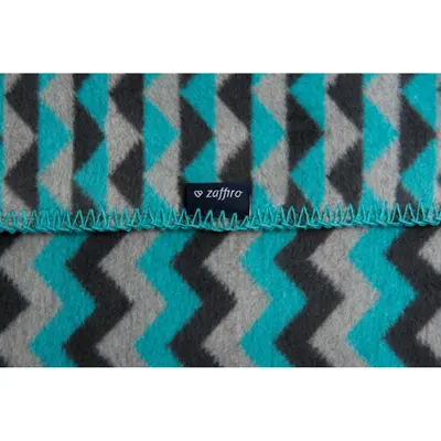Paturica bebelusi Bumbac Zigzag 75x100 Womar Zaffiro AN-KBZ-01 BBJAN-KBZ-01_Turcoaz/Gri Inchis/Gri Deschis