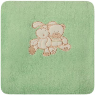 Paturica bebelusi cu Broderie Polar Fleece 90 x 80 cm Womar Zaffiro PT-PF-01 BBJPT-PF-01_Verde