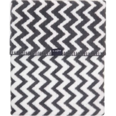 Paturica bebelusi Bumbac Zigzag 75x100 Womar Zaffiro AN-KBZ-01 BBJAN-KBZ-01_Alb/Gri Inchis