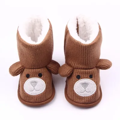 Cizmulite crosetate - Brown Teddy MB1734-2-c5.3-6 luni (Marimea 18 incaltaminte)