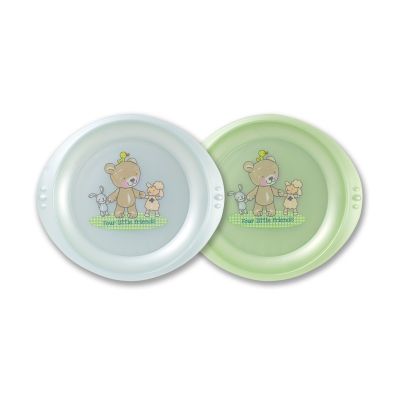 Farfurie plata LittleFrends Baby blue 2/set 6L+ Rotho-babydesign KRS30623-0224-AZ