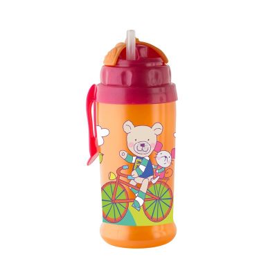 Pahar cu pai de silicon CoolFrends Raspberry 360ml.12L+ Rotho-babydesign KRS30630-0231-BD