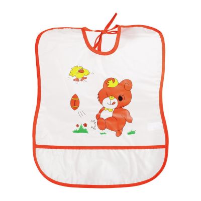 Baveta plastic moale 30x35 cm Orange bear Sunny Baby KRS10141-1