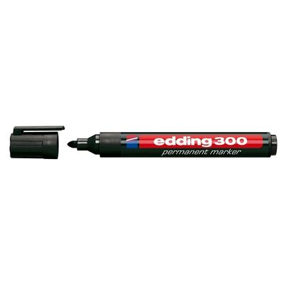 Marker permanent Edding 300, corp plastic, varf rotund, 1.5-3 mm, negru - BPTCED3001