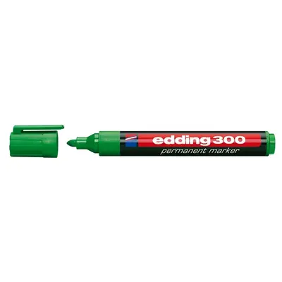 Marker permanent Edding 300, corp plastic, varf rotund, 1.5-3 mm, verde - BPTCED3004
