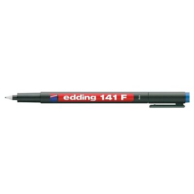 Marker permanent Edding OHP 141F, corp plastic, varf rotund, 0.6 mm, albastru - BPTCED1413