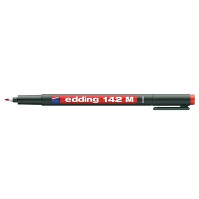 Marker permanent Edding OHP 142M, corp plastic, varf rotund, 1 mm, rosu - BPTCED1422