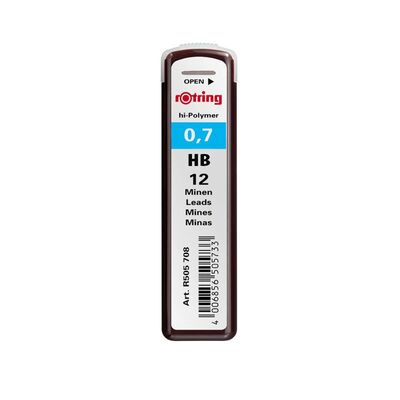 Mine creion mecanic Rotring, 0.7 mm , HB, 12 bucati/cutie - BPTCRO505708